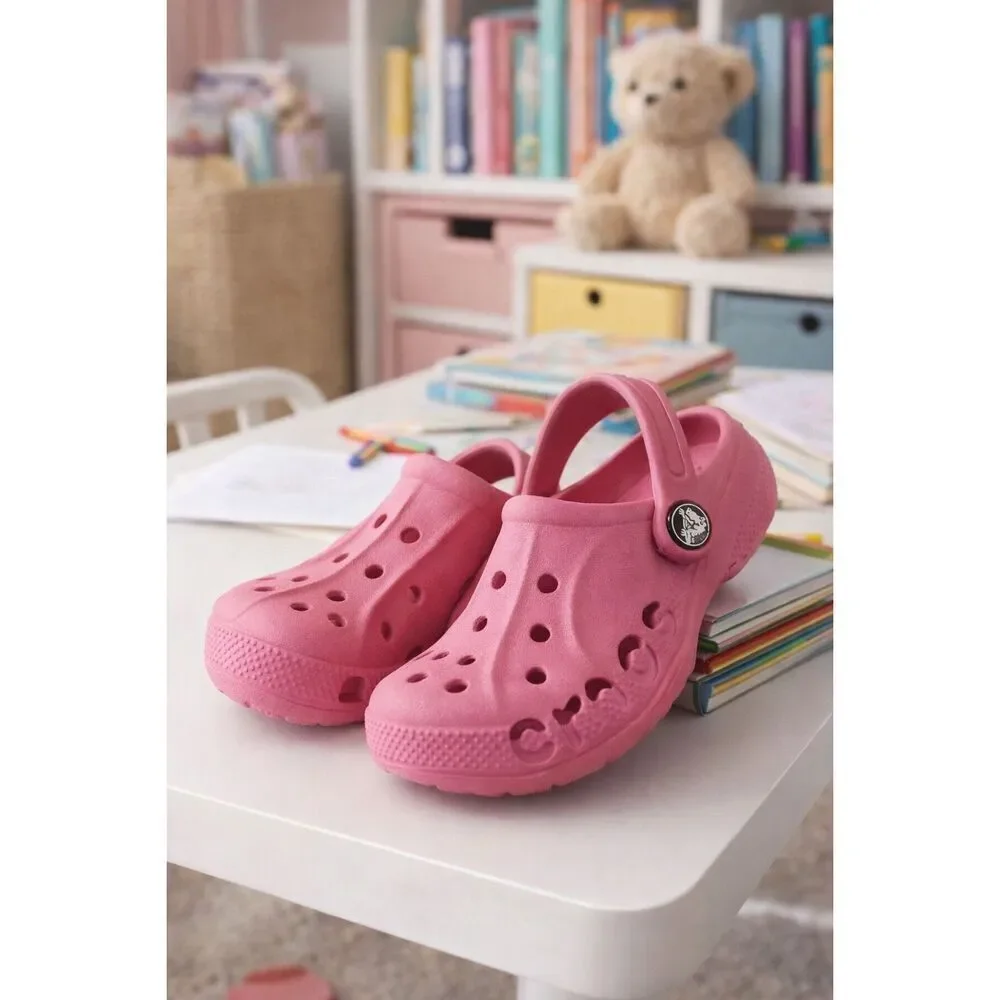 Crocs Coast Clog K Little Girl's Party Pink Sandals 204094-6U9 Size  C10